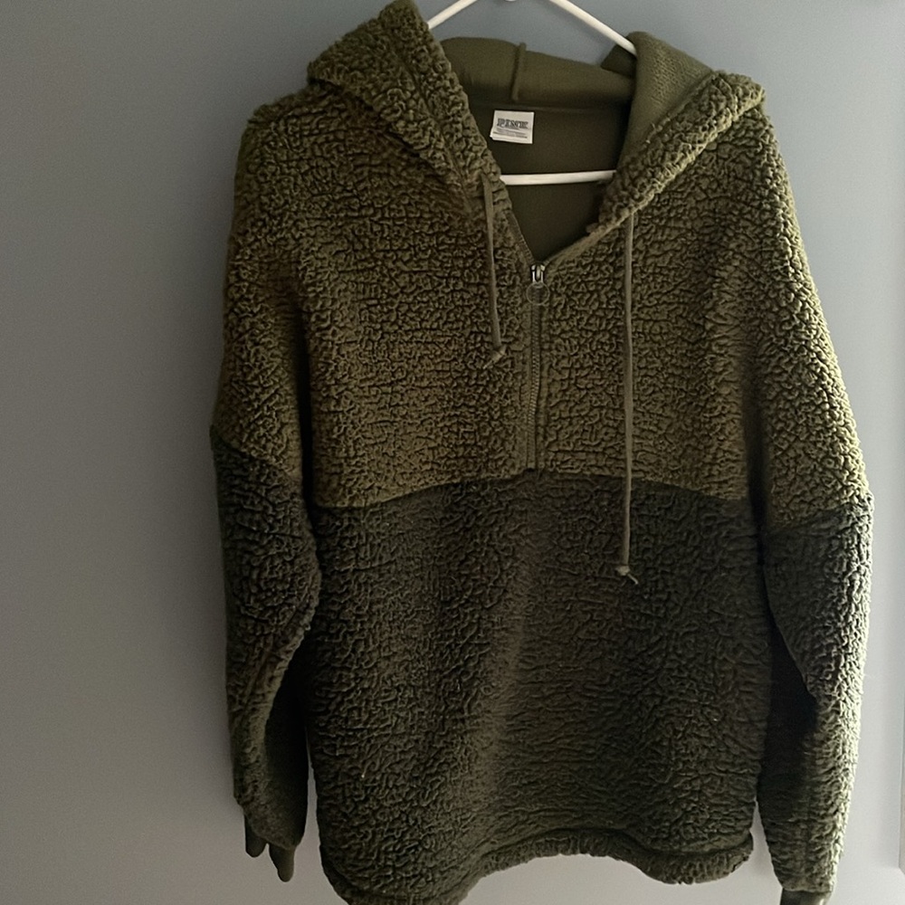 Victoria's Secret PINK Sherpa Fleece Hoodie Pullover Size Medium